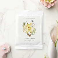 Cute Leafy Foliage Yellow Clothes Baby Shower