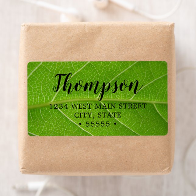 Cute Leafy Greens Close up of Green Leaf Label (Insitu)