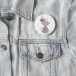 Cute Leapfrog Cartoon Rhinos Pinback Button