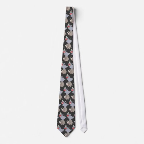 Cute Leapfrog Cartoon Rhinos Tie