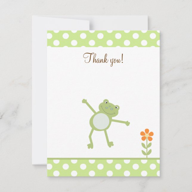 Cute Leapfrog Leap Froggy Thank you flat card (Front)