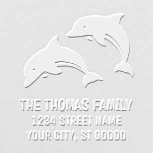 Cute Leaping Dolphins Name Address Embosser