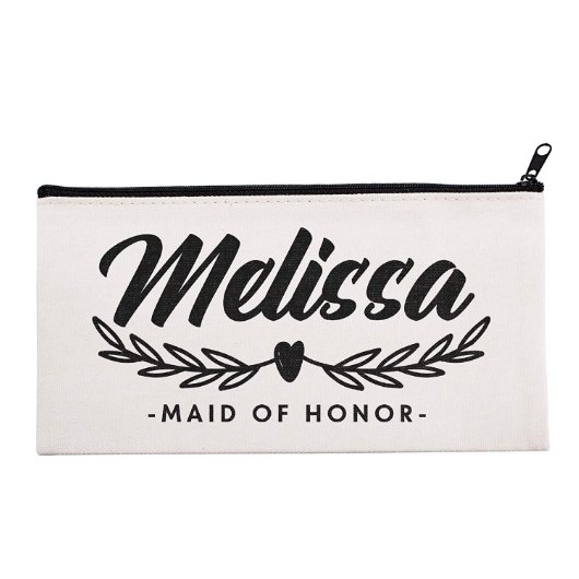 Cute Leaves And Heart Canvas Cosmetic Bag (Front)