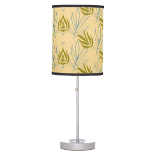 Cute leaves on pink pattern table lamp