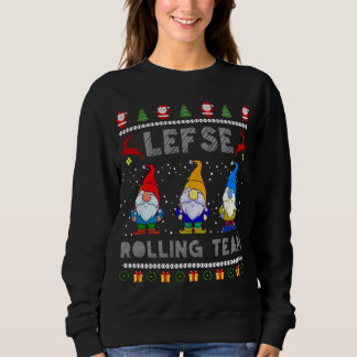 Cute Lefse Rolling Team Norwegian Gnomes Ugly Xmas Sweatshirt