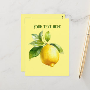 Cute lemon add message fruit Postcard