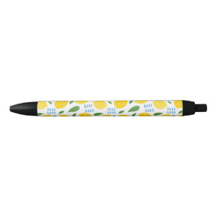Cute lemon and green leaves pattern pen