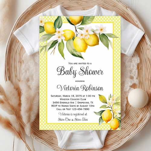 Cute Lemon Baby Shower Invitation