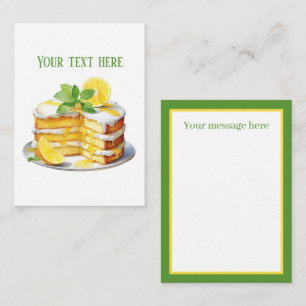 Cute lemon cake add text note card