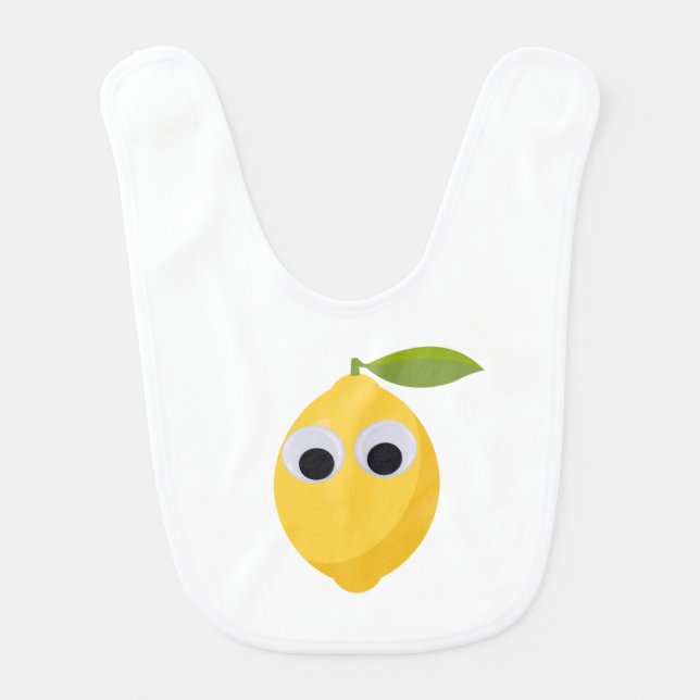 Cute Lemon Character with Googly Eyes  Baby Bib (Front)