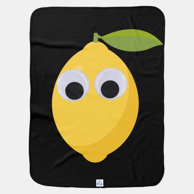 Cute Lemon Character with Googly Eyes  Baby Blanket (Back)