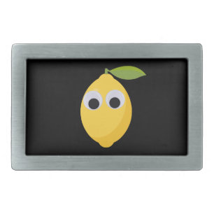 Cute Lemon Character with Googly Eyes Belt Buckle