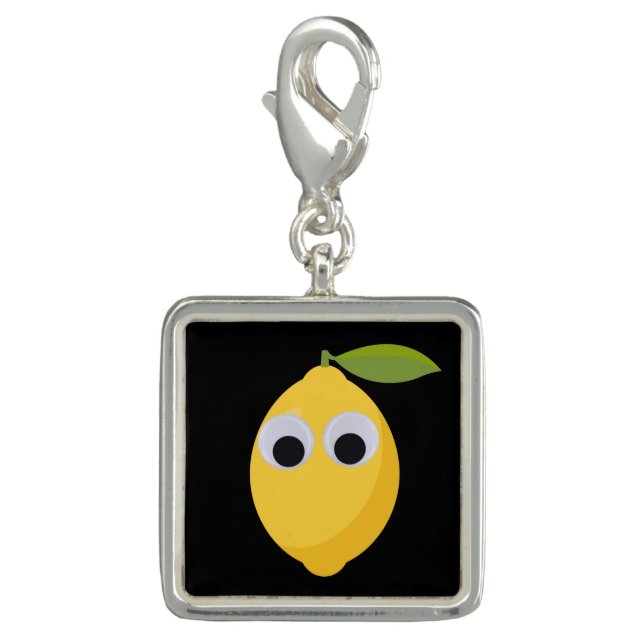 Cute Lemon Character with Googly Eyes  Charm (Front)