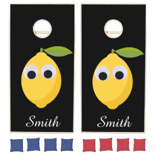 Cute Lemon Character with Googly Eyes  Cornhole Set