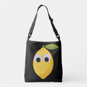 Cute Lemon Character with Googly Eyes Crossbody Bag