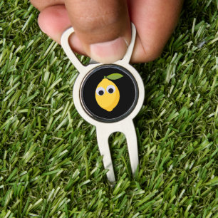 Cute Lemon Character with Googly Eyes   Divot Tool