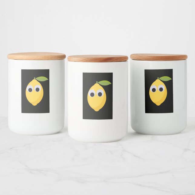 Cute Lemon Character with Googly Eyes  Food Label (Bottles)