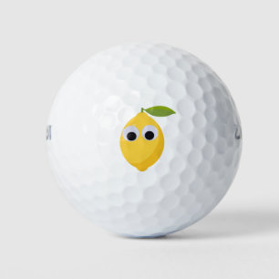 Cute Lemon Character with Googly Eyes Golf Balls