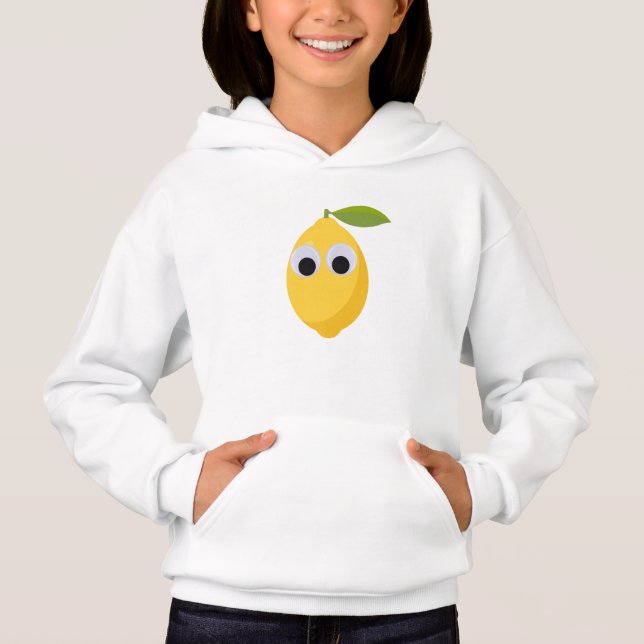 Cute Lemon Character with Googly Eyes  Hoodie (Front)