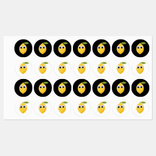 Cute Lemon Character with Googly Eyes Kids' Labels
