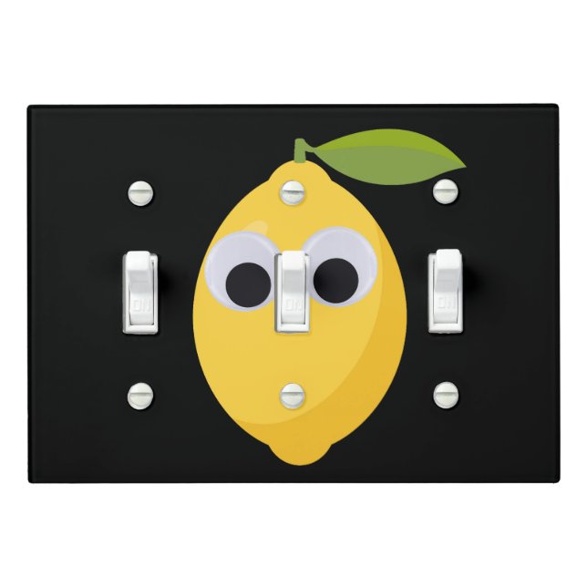Cute Lemon Character with Googly Eyes  Light Switch Cover (In Situ)