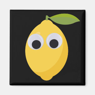 Cute Lemon Character with Googly Eyes Magnet