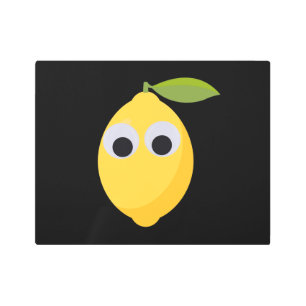 Cute Lemon Character with Googly Eyes Metal Print