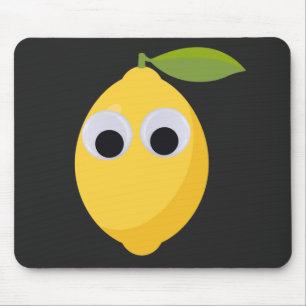 Cute Lemon Character with Googly Eyes  Mouse Pad