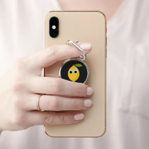 Cute Lemon Character with Googly Eyes Phone Ring Stand