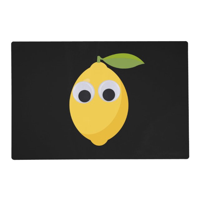 Cute Lemon Character with Googly Eyes  Placemat (Front)