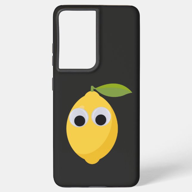 Cute Lemon Character with Googly Eyes  Samsung Galaxy Case (Back)