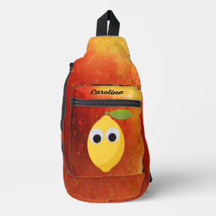 Cute Lemon Character with Googly Eyes Sling Bag