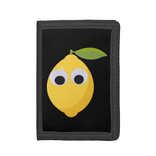Cute Lemon Character with Googly Eyes  Trifold Wallet (Front Vertical)