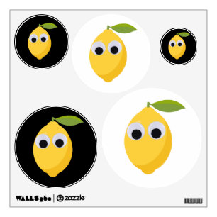 Cute Lemon Character with Googly Eyes  Wall Decal