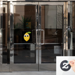 Cute Lemon Character with Googly Eyes  Window Cling