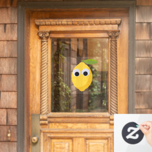 Cute Lemon Character with Googly Eyes  Window Cling