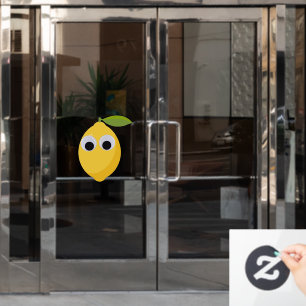 Cute Lemon Character with Googly Eyes Window Cling
