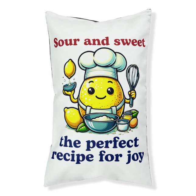 Cute Lemon Chef Baking Joyful Delights Pet Bed (Front Vertical)