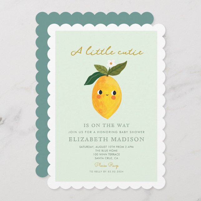 Cute Lemon Citrus  Baby Shower  Invitation (Creator Uploaded)