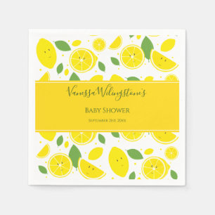 Cute Lemon Citrus Fruit Baby Shower Napkins