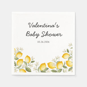 Cute Lemon Citrus Fruit Summer Baby Shower Napkins