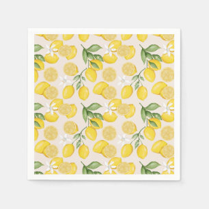Cute Lemon Citrus Fruit Summer Baby Shower Napkins