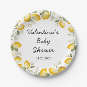 Cute Lemon Citrus Fruit Summer Baby Shower Paper Plates
