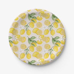 Cute Lemon Citrus Fruit Summer Baby Shower Paper Plates