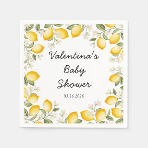 Cute Lemon Citrus Fruit Summer Baby Shower Square Napkins