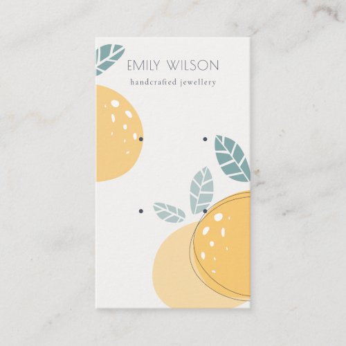 Cute Lemon Fruit Abstract Bold Earring Display Business Card