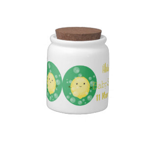 Cute lemon fruit cartoon bubbles illustration candy jar