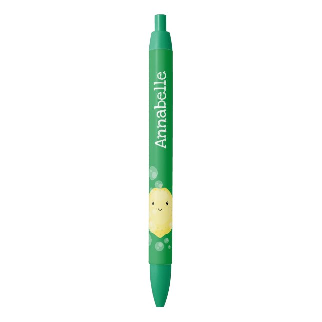 Cute lemon fruit cartoon bubbles illustration pen (Front Vertical)
