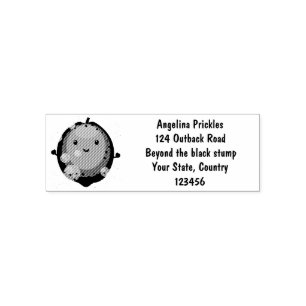 Cute lemon fruit cartoon bubbles illustration self-inking stamp