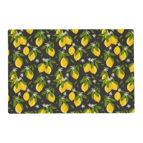 cute lemon fruit tiled party  placemat